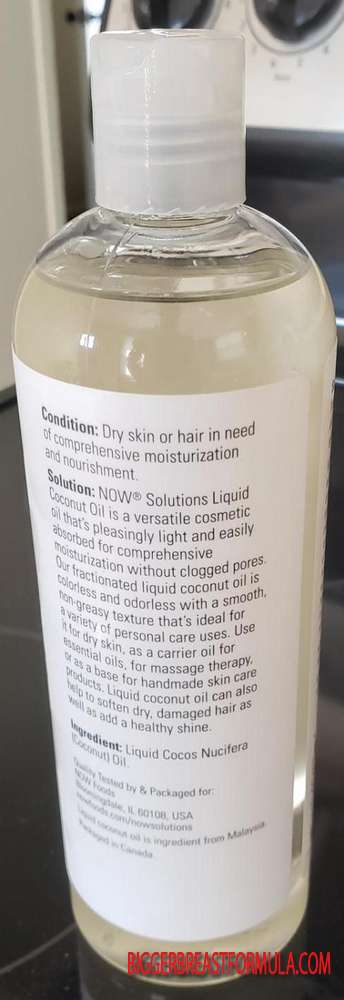 Coconut Oil bottle - back